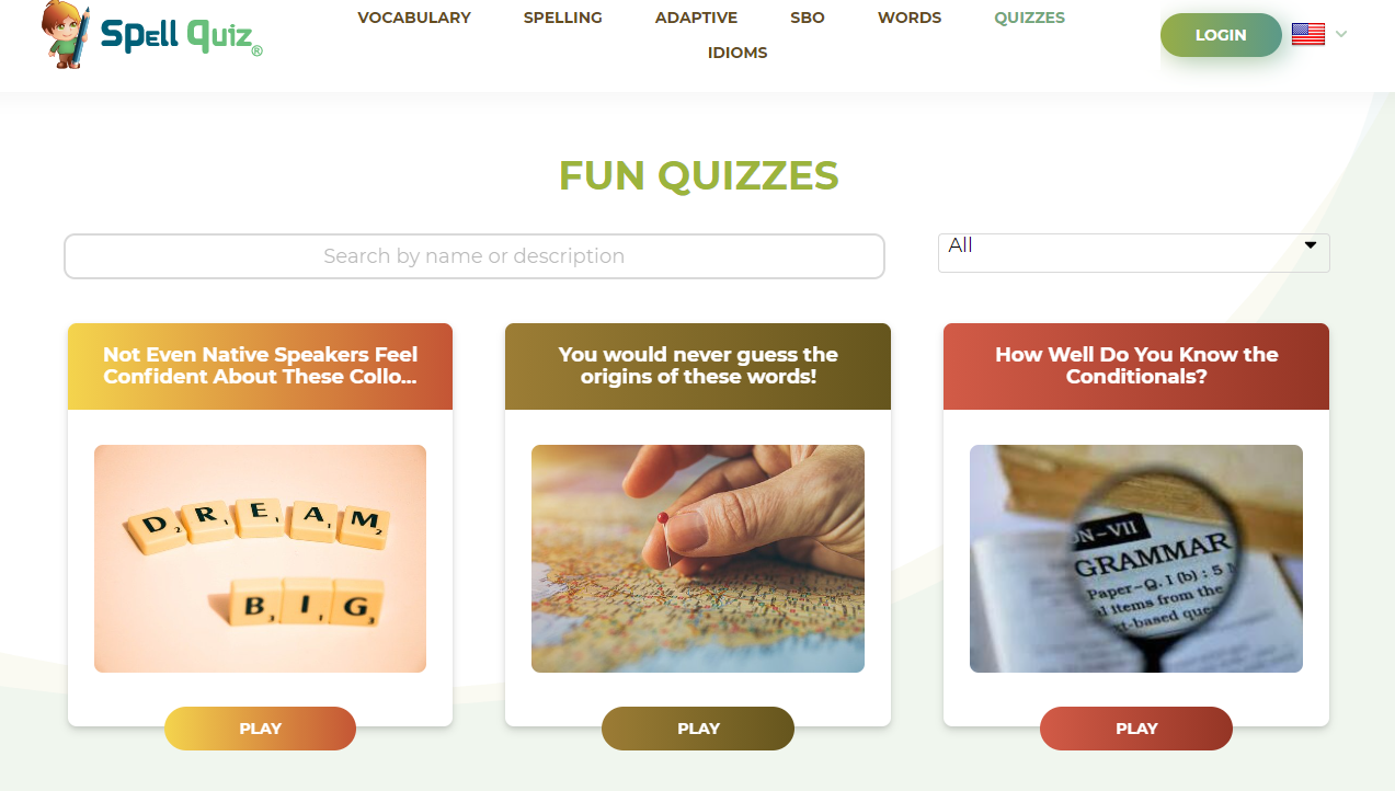 spellquiz features